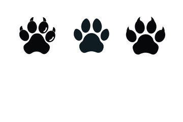 Cat paw Silhouette  Vector bundle  illustration, Set of Cat paw Silhouette