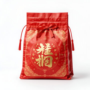 Korean traditional lucky bag isolated on white background