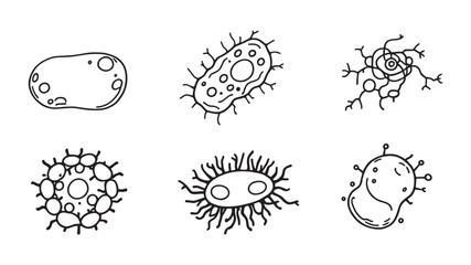 Biology Cell Diagram line art depicting organelles and cell components
