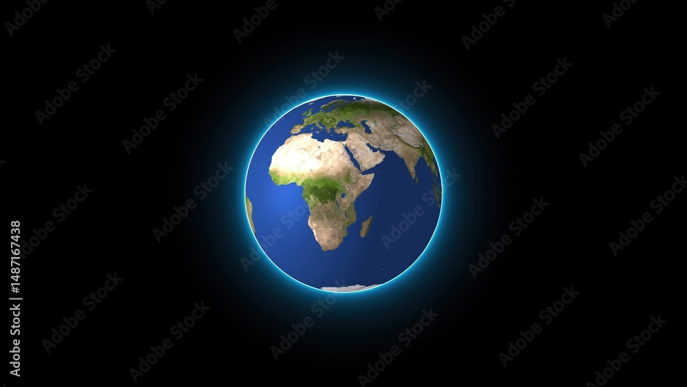 Aufkleber illuminated earth globe against a dark background representing planet global concepts and visualizat