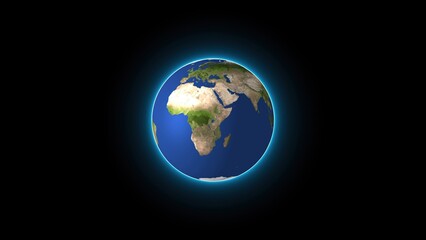 Illuminated earth globe against a dark background representing planet global concepts and visualization for geography and climate change