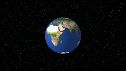 3d rendered earth globe floating in space with subtle starfield backdrop presenting a realistic planet view