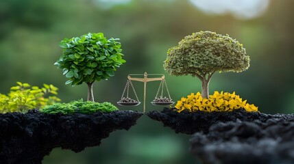 balancing nature and industry, scale weighing eco-friendly practices
