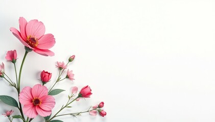 Naklejka premium Delicate, small-scale floral print on white background, home, wallpaper