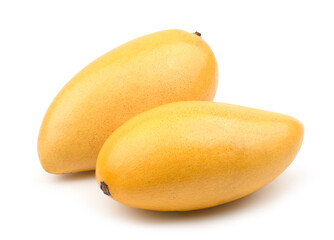 Ripe yellow Mango isolated on white background. 