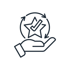 Add service capabilities. Expand the range. Increase business offers. Vector linear illustration icon isolated on white background.