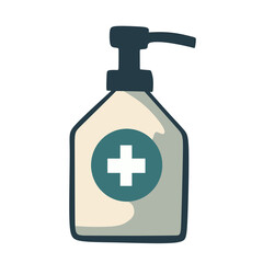 Fresh liquid soap in a white bottle