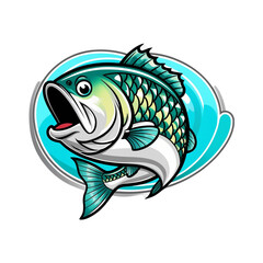 Big bass fish vector cartoon for t shirt Big bass fish t shirt design