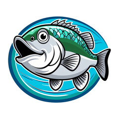 Big bass fish vector cartoon for t shirt Big bass fish t shirt design