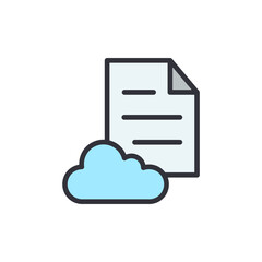 Cloud Document File Illustration For Digital File Storage Solution