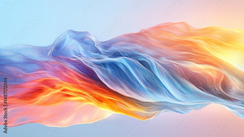 Poster fluid motion abstract art digital creation colorful waves vibrant environment conceptual viewpoint