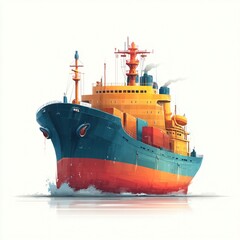 Cargo Ship at Sea Container Vessel Transportation Maritime Industry Image