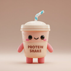 Cute Protein Shake Character
