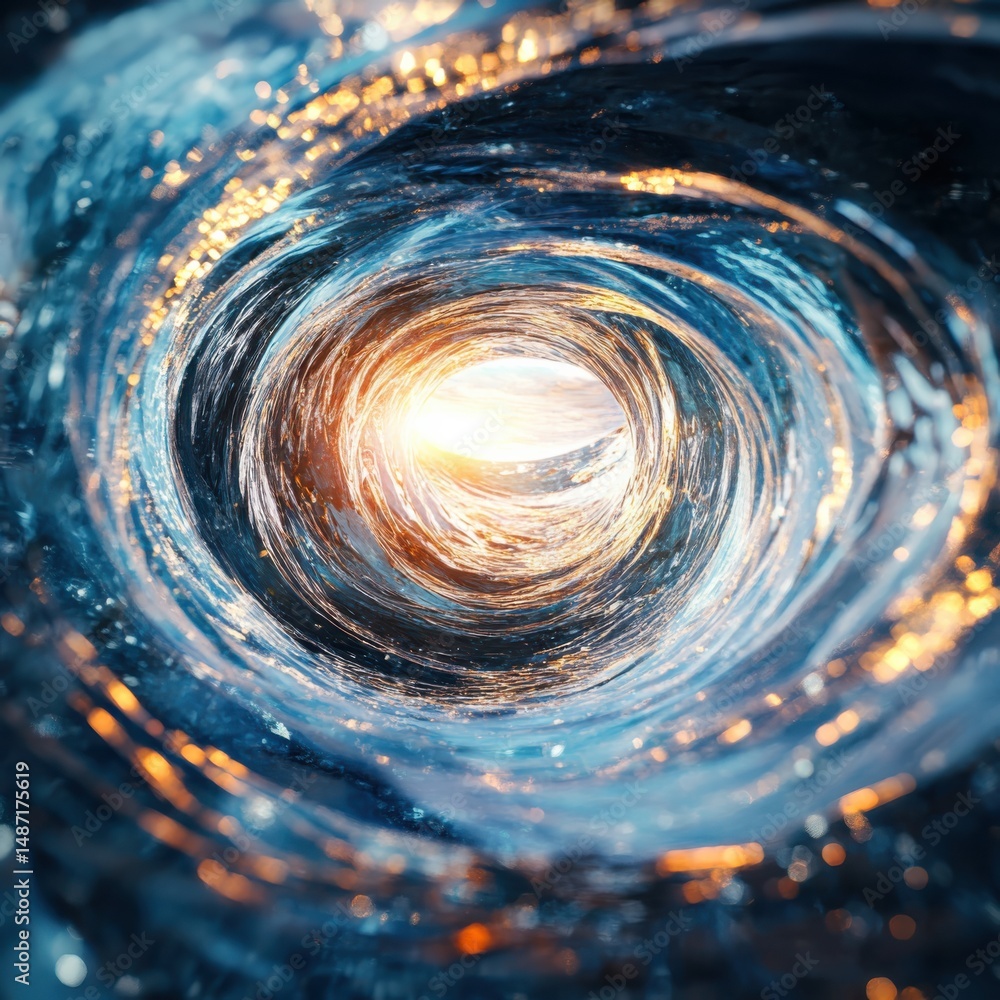 Poster dynamic water swirl action abstract environment artistic visuals futuristic concept