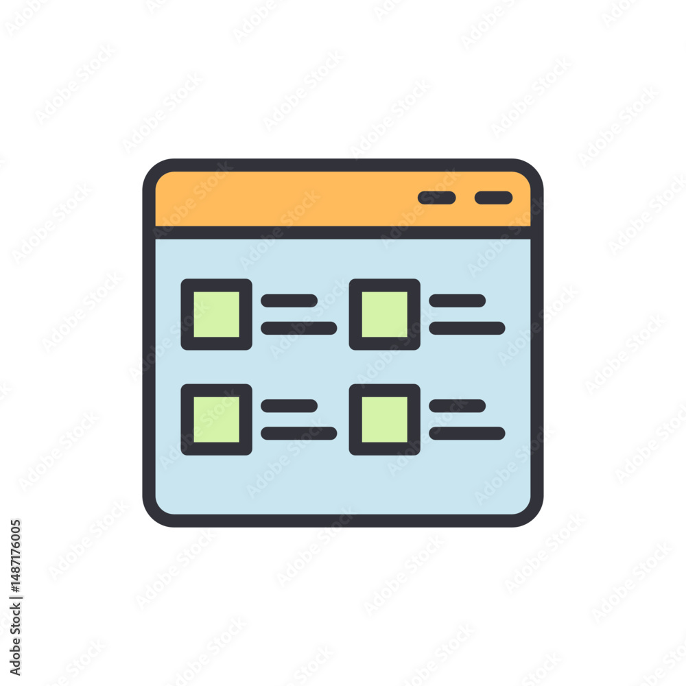 Poster lightweight illustration of a software program with list structure
