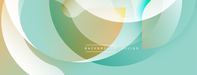 Abstract flowing shapes, soft colors create modern background. Light gradients, smooth curves suggest movement, calm aesthetic.