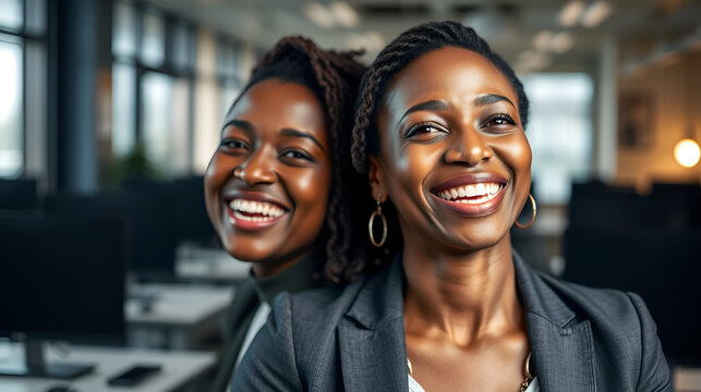 Business, black woman or laughing with portrait in office for financial joke, confidence or pride in company advisor. Professional, employee or happy consultant at workplace for client debt reduction