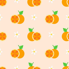 Seamless pattern with orange fruit	