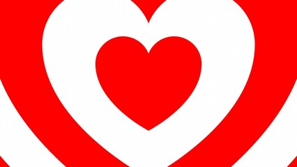 Expanding Red White Valentines Day Heart Shapes Growing Ending Scene - Abstract Background Texture
