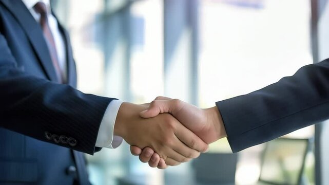Businessmen Shaking Hands in Slow Motion