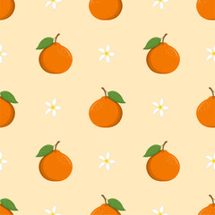 Seamless pattern with orange fruit	