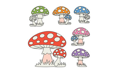 Mushroom vector design, vector illustration,  Mushroom design, silhouette style.
