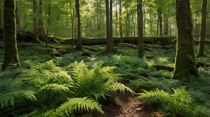 Obraz premium Collage of beautiful landscape with mountains forest and river in summer