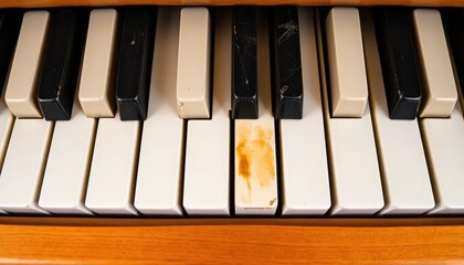 Naklejka premium Close-up view of a section of piano keys