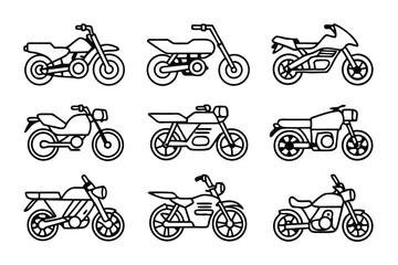 Electric motorcycles speed adventure Line art