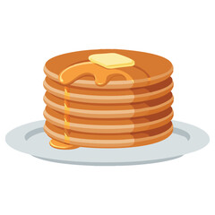 Delicious Stack of Pancakes with Butter and Syrup