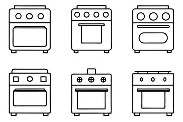 Electric ovens smart home line art
