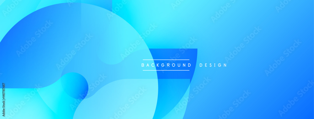 Aufkleber Abstract blue background. Overlapping shapes create dynamic visual effect. Modern design suitable for banners, websites, presentations.