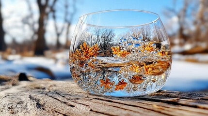 Winter Landscape in Glass Orb