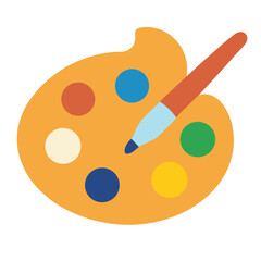 Painter Palette and Brush Illustration Art Creativity Concept