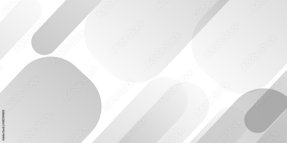 Fototapete Vector white and gray overlap triangle geometric technology pattern. minimal rectangle arranged white lines transparent web square background layers. overlap web presentation banner tech design.