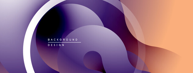 Abstract fluid shapes, purple hues blend with orange tones. Modern design element for backgrounds, presentations.