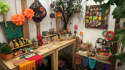 Explore vibrant craft fair booths filled with unique handmade goods from local artisans, celebrating creativity and community spirit.
