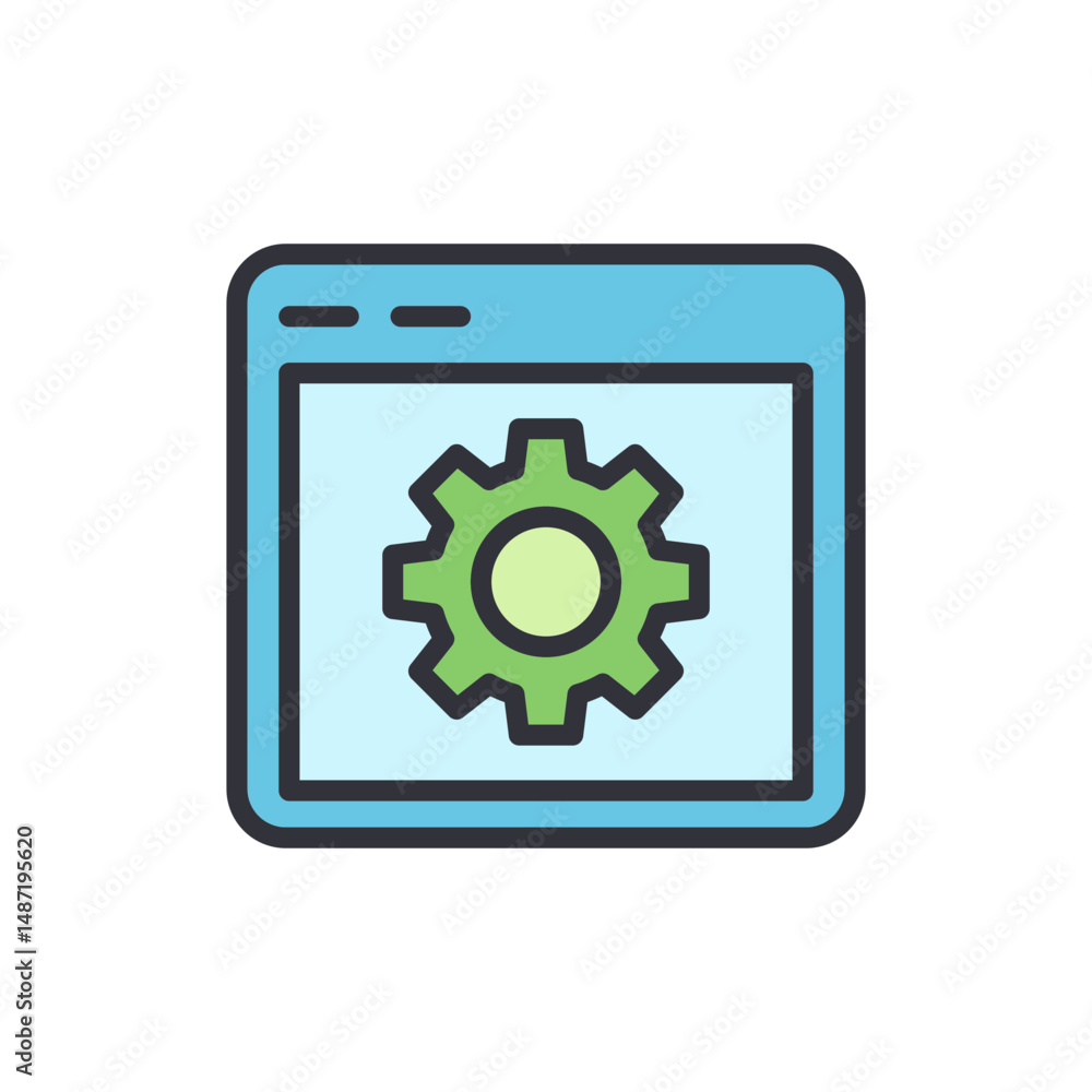 Poster web application interface showing green gear for settings configuration