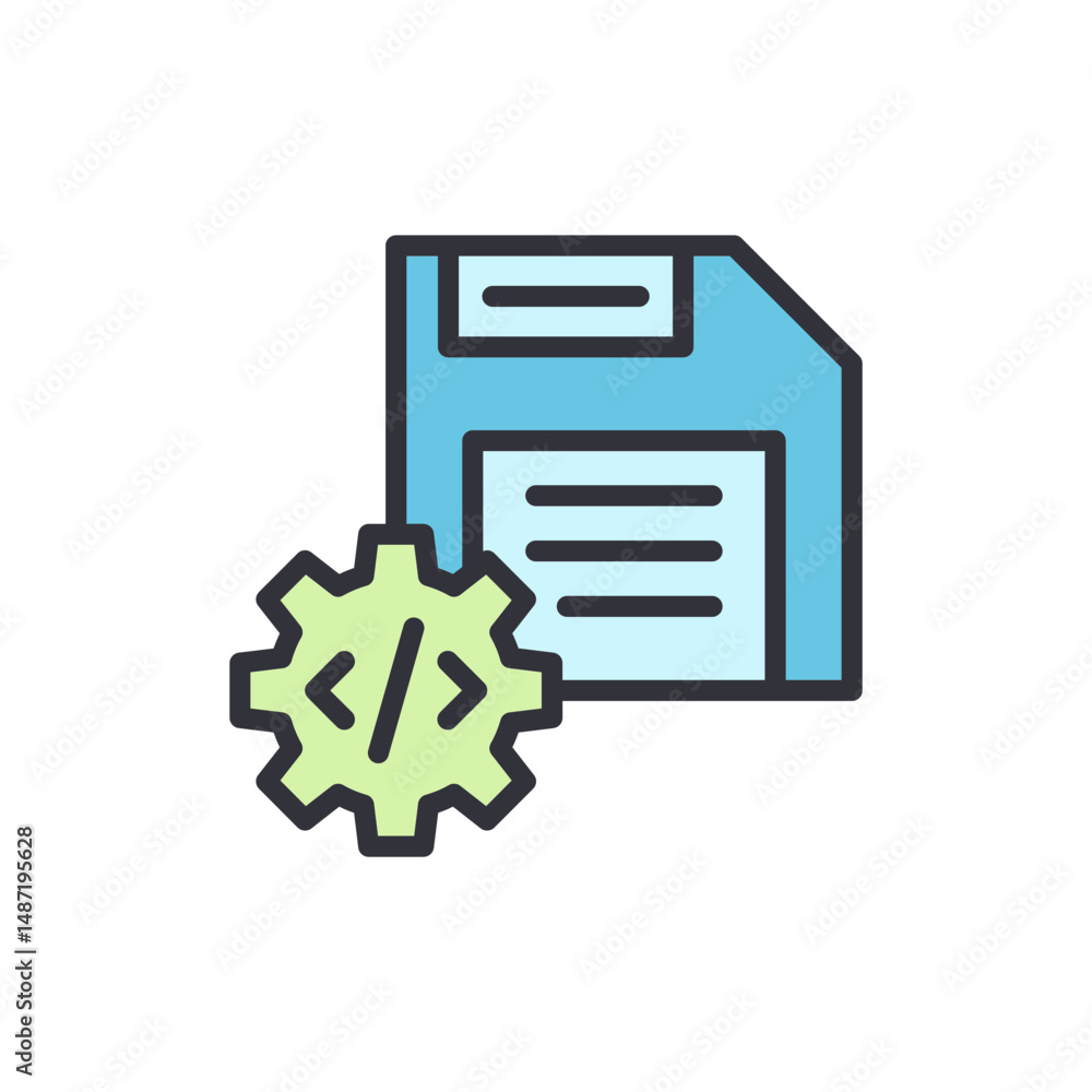 Poster data storage and software engineering solutions on transparent background