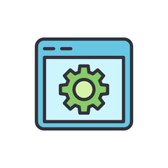 Web Application Interface Showing Green Gear For Settings Configuration