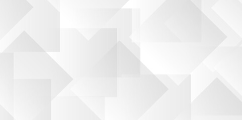 Obraz premium Modern Abstract white and gray triangle technology lines. white light grey background. Space design concept. Decorative web layout or poster, banner. White grey background vector design.