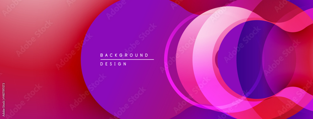 Poster abstract layers create vibrant gradient. purple, pink hues dominate composition. modern design eleme