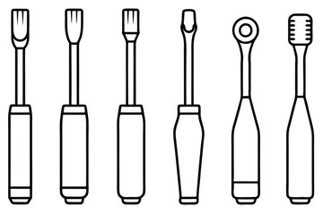 Electric toothbrush quiet motor design Line art