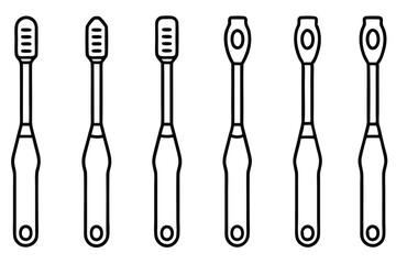 Electric toothbrush effective gum massage Line art