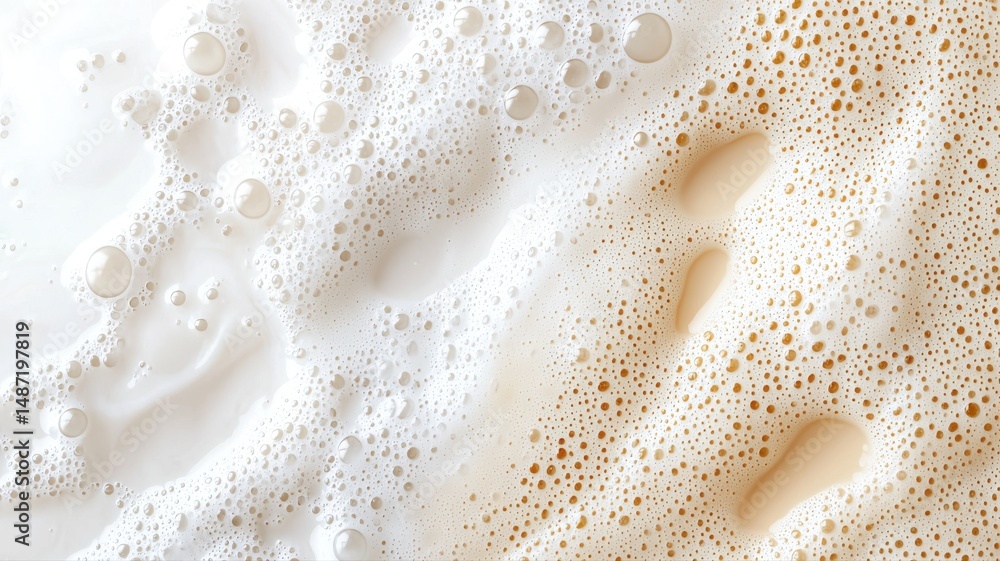 Poster abstract macro texture of creamy foam and liquid foam texture liquid creamy abstract macro bubbles