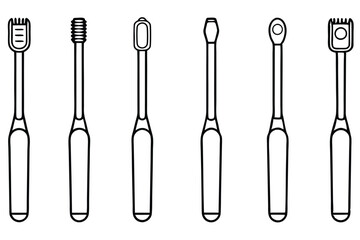 Electric toothbrush powerful plaque removal Line art