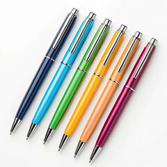 Fototapeta premium Multicolored ballpoint pens with smooth ink flow