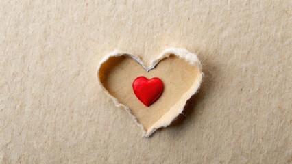 Tear in paper with a heart shape , sentimental, paper tear,  sentimental, paper tear,heart,emotional