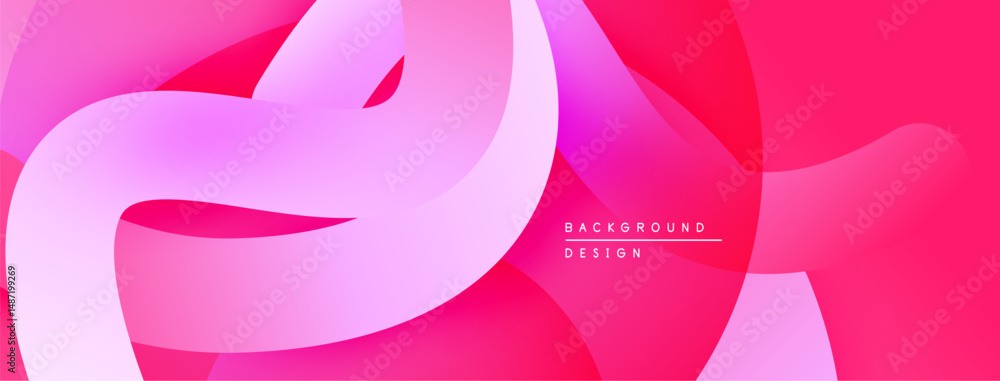 Poster abstract fluid shapes, vibrant pinks, purples create dynamic background. smooth gradients offer mode