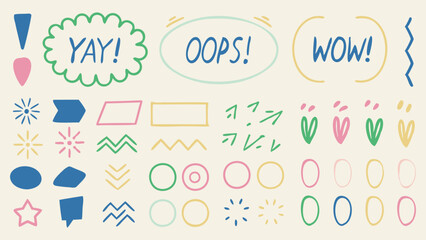 Comic Bubble Words and Fun Symbols